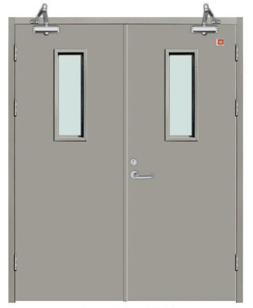 钢质双扇带玻璃防火门